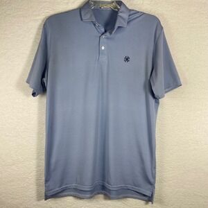Holderness & Bourne Perkins Detroit Golf Club Polo Shirt Men L Blue White Stripe